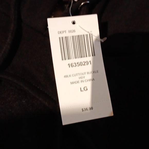 BUCKLE Strap Cutout Girls Crop Hoodie LG - Picture 5 of 5